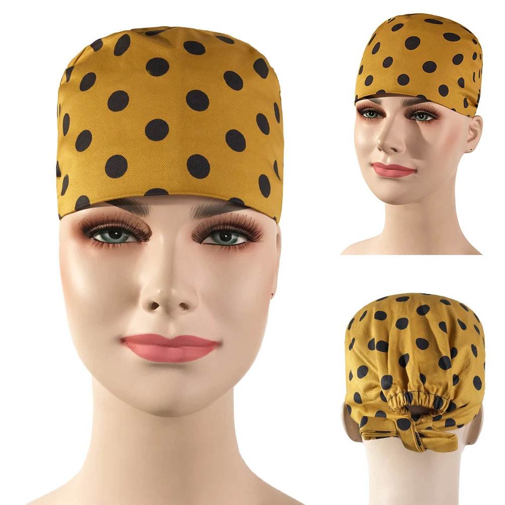Unisex adjustable medical hospital pharmacy cotton nurse cap Dental surgery room surgical cap Beauty hospital physiotherapy cap