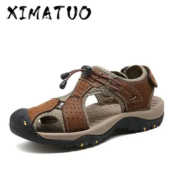 

High Quality Men Sandals Fashion Genuine Leather Casual Shoes Classic Style Male Sandals Breathable Summer Shoes for Men