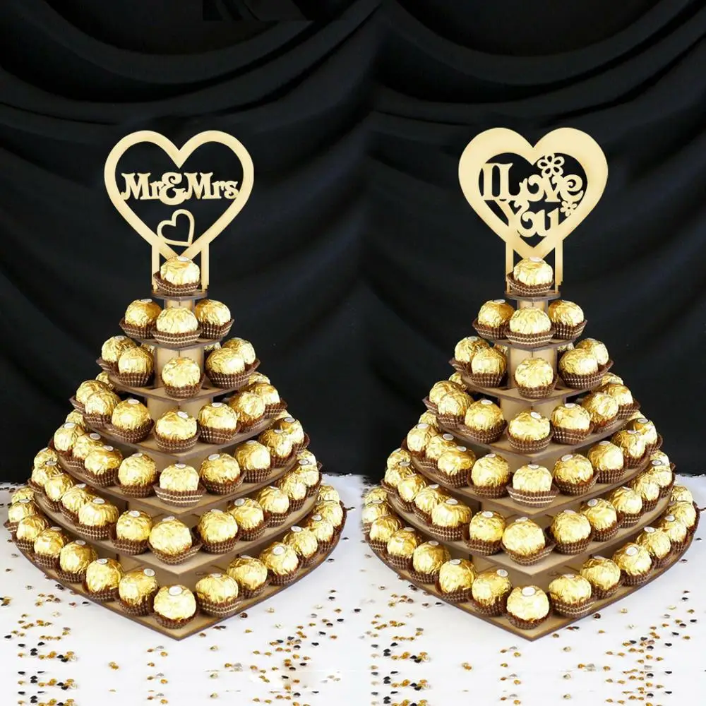 Wedding Centrepiece Chocolate Candy Stand Display Mr&Mrs Heart Tree For Ferrero 