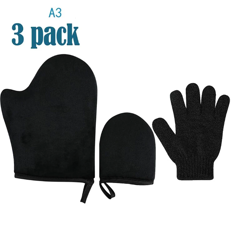 HOT 3Pcs/Set Body Cleaning Glove Reusable Self Tanning Glove Body Self Tan Applicator Tanning Gloves Cream