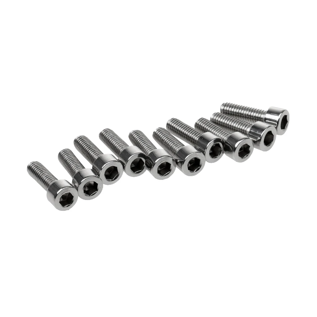 10pcs / Set M5 * 15 Bike Bottle Cage Screws - Stainless Steel, Silver