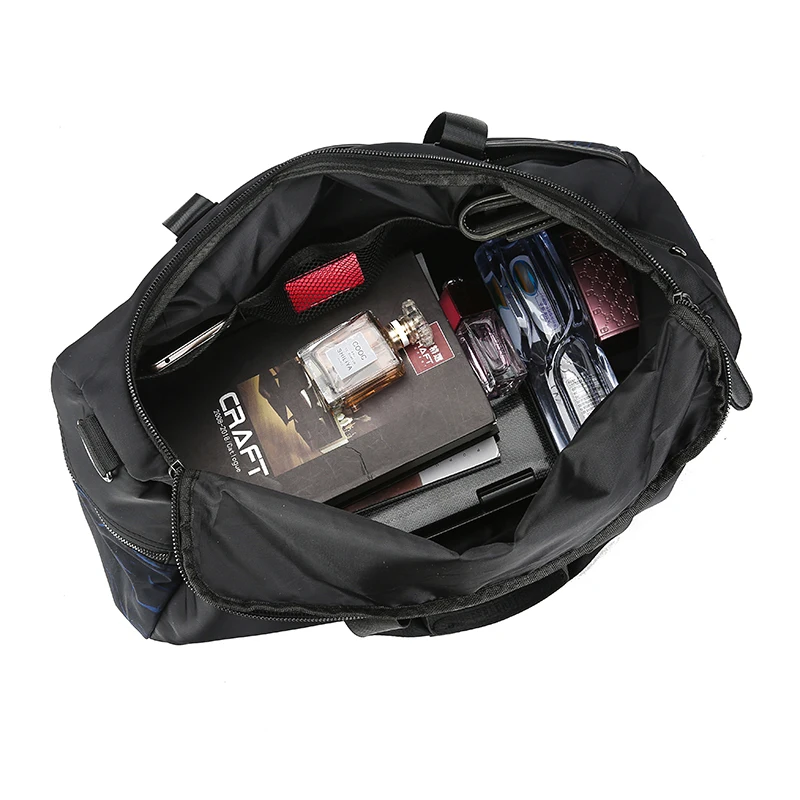Индивидуальная Мужская Черная спортивная сумка из искусственной кожи, простая многофункциональная Большая вместительная сумка для фитнеса