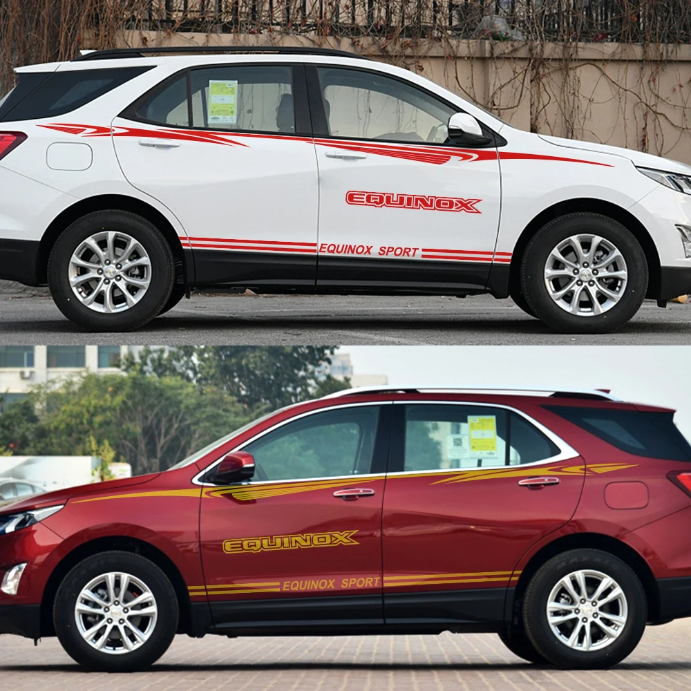 2 шт. стильные автомобильные наклейки для Chevrolet Equinox гоночный спортивный Авто Виниловая пленка боковые полосы наклейки Стайлинг Тюнинг автомобиля аксессуары