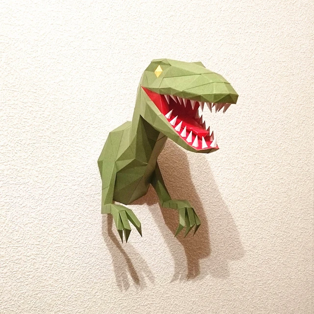Papercraft-modelo de dinosaurio en 3d para decoración de fiesta, modelo de  dinosaurio en 3d, Avión de papel de pared, modelos de papel tapiz en 3d  para habitación de niños - AliExpress