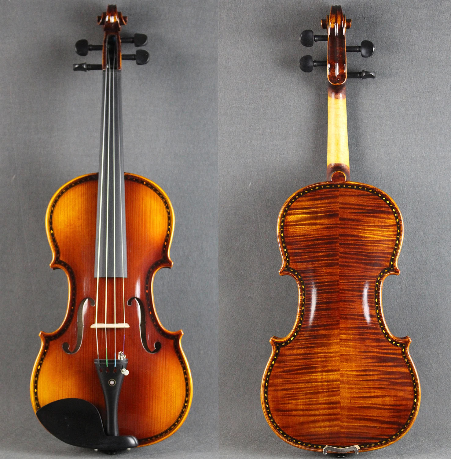 4/4 Carved Violin with Beautiful Drawing One Piece Back With Free case and Bow