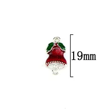 1PCS Liga Esmalte Vermelho Encantos Forma Colar Do Sino de Natal Pingente Brincos Achados Jewelry Making Acessórios(China)