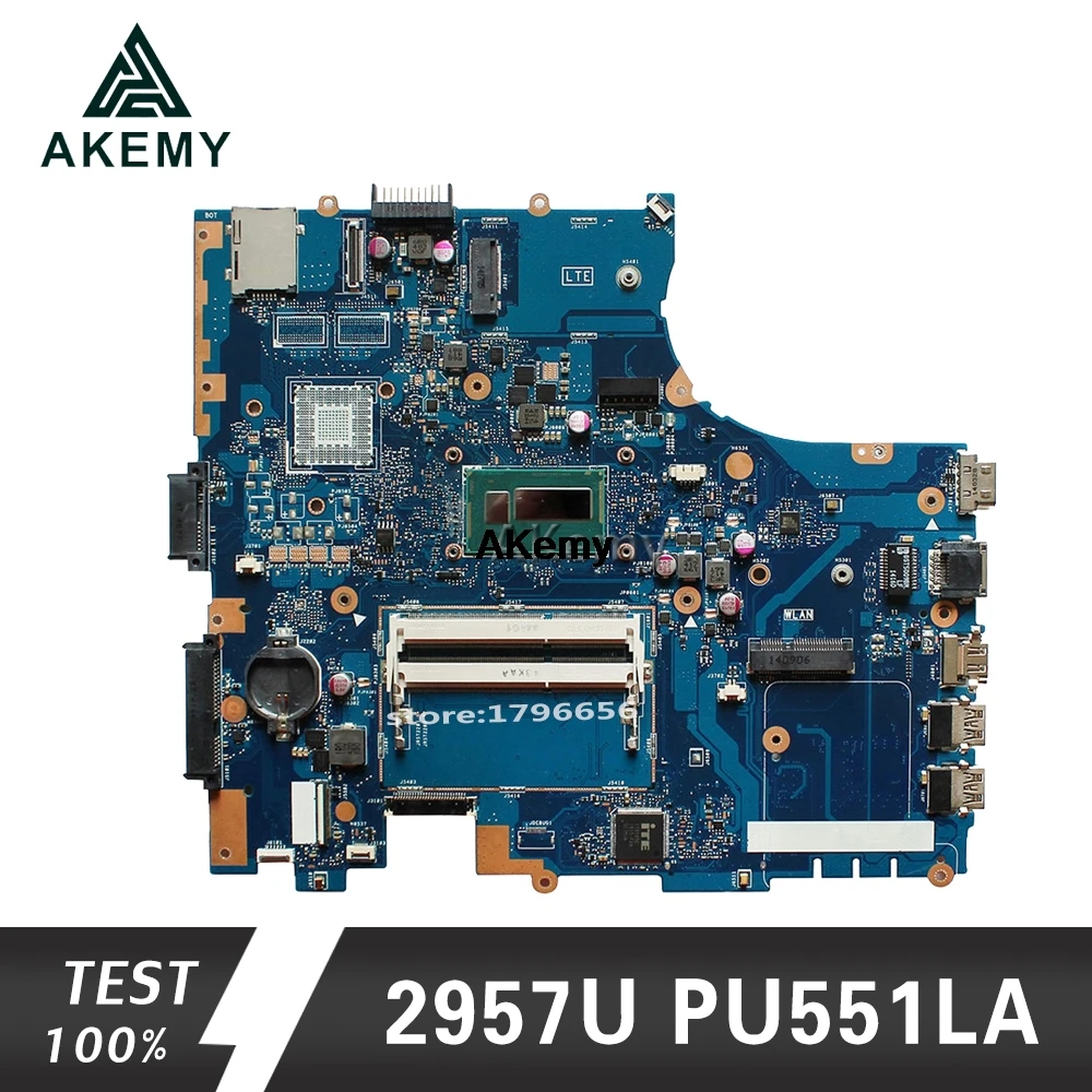 Akemy PU551LA материнская плата для ноутбука For Asus PRO551L PU551L тест оригинальная rev 2 0 2957U |