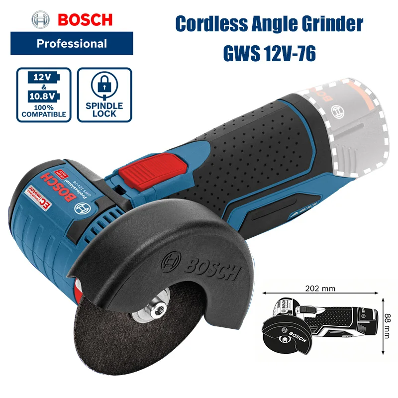 Bosch Gws 12v-76 Small Cordless Angle Grinder, Metal Plastic Wood Cutting  Machine Household Mini Small Angle Grinder - Grinder - AliExpress