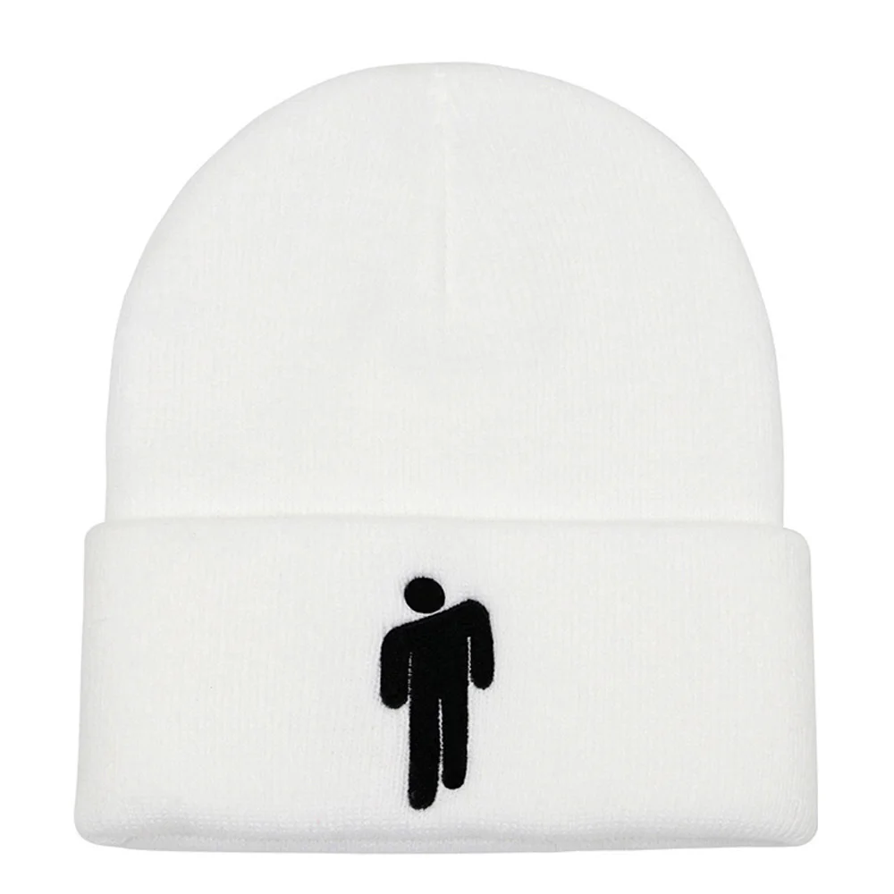 Вышивка Billie Eilish Beanie шапка вязаное, тёплое, зимнее шапки для мужчин и женщин Твердые хип-хоп повседневные манжеты Beanies Stickman Bonnet