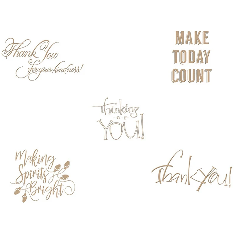 

Thank you Make Today Count Spirits Bright words Hot Foil Plates for Scrapbooking DIY Paper Cards Craft New Design 2019
