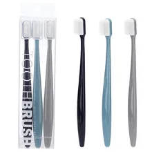 Escovas de dentes polímero de silicone, escova de dentes estilo nórdico para limpeza de dentes, simples, pequena cabeça de escova de dentes para banheiro 3 pçs
