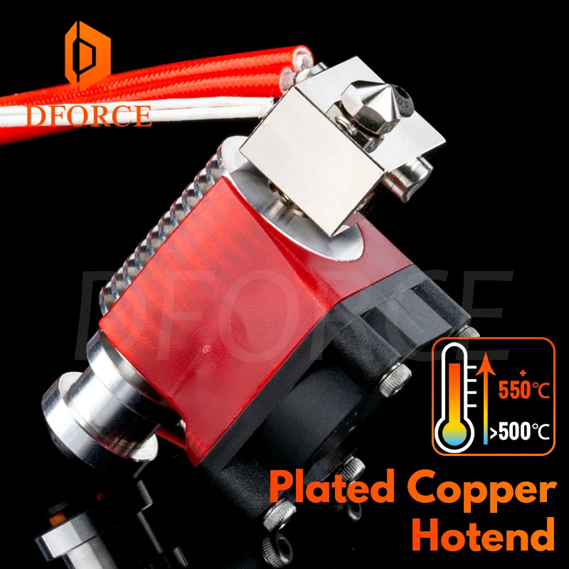 

DFORCE V6 Plated Copper Hotend High temperature Nozzle heat Block heat Break Heatsink for PETG PEEK PEI ABS carbon fiber