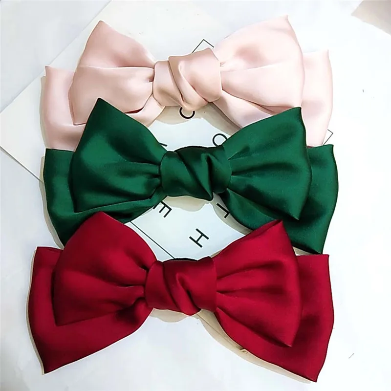 

Big Hair Bow Ties Hair Clips Satin Two Layer Butterfly Bow Hairpin Girl Hair Accessories for Women Bowknot Hairpins Baby Bows