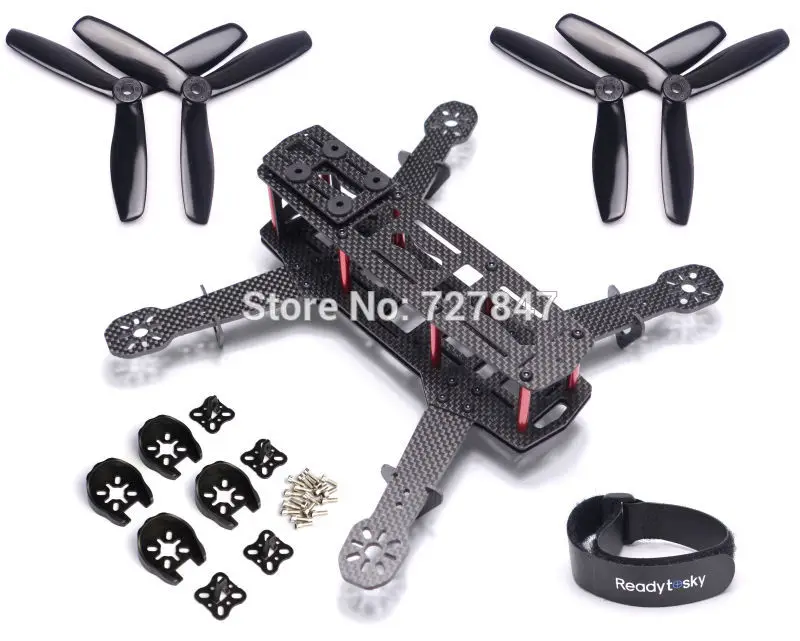 

ZMR250 Carbon Fiber Quadcopter Frame Kit 4 Axis Mulitcopter + Motor Plastic Cover Protection 5045 3 Blade Propeller for QAV250