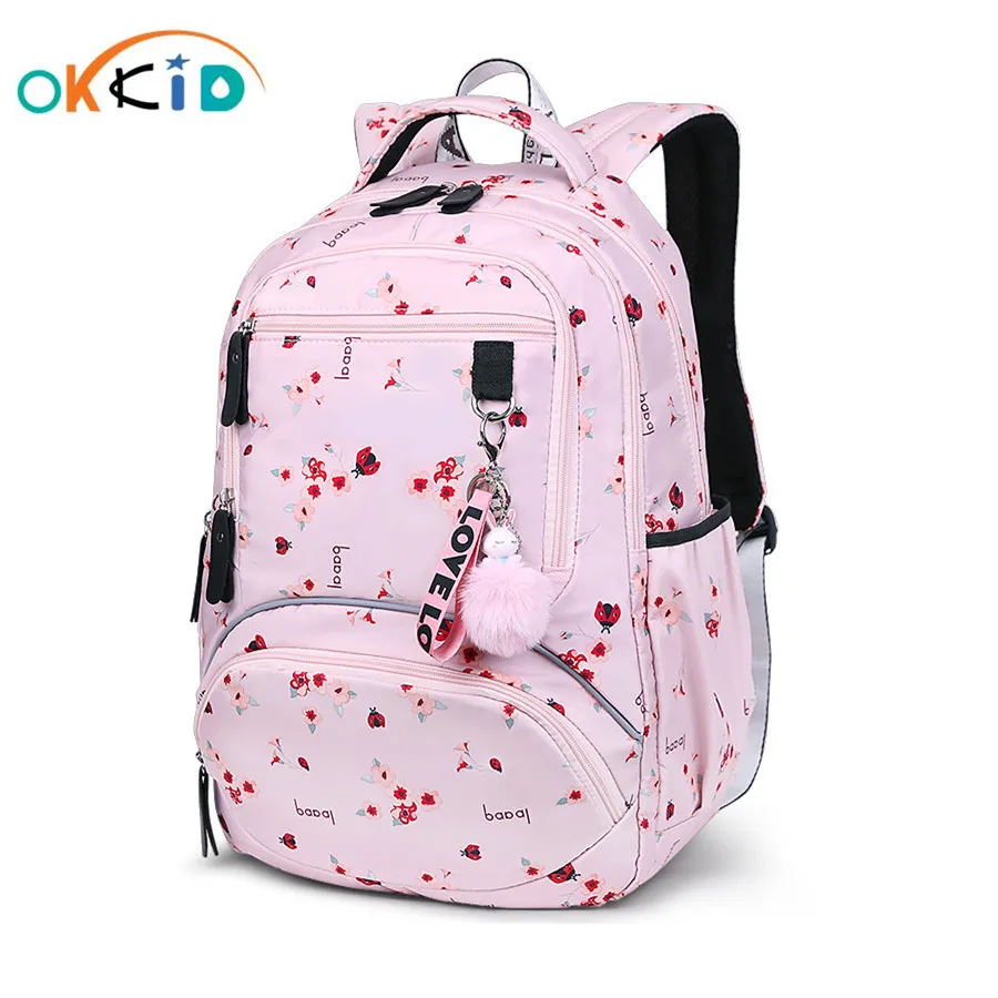 Школьный рюкзак OKKID для девочек Водонепроницаемый с милыми цветами девочек|kids