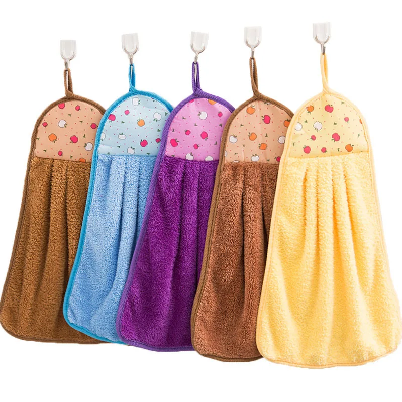  5 Article Kitchen Hand Towel Handkerchief Lovely Thick Paint Towel Hanging Water-Absorbing Hand Clo