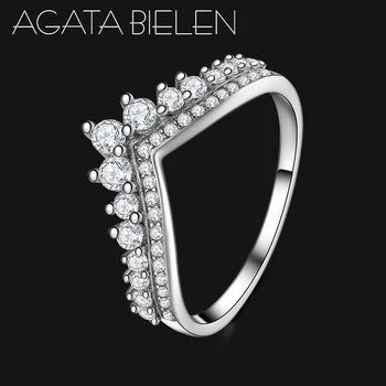 

Hot Sale 925 Sterling Silver Queen crown Simple Style Stackable Rings For Women Party Jewelry Fine Gift