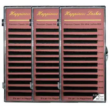 

3 Cases Eye Lash Extension Eyelash Silk Mink Lashes Individual Soft Lash Supplies Deep Matt Natural Looking HPNESS