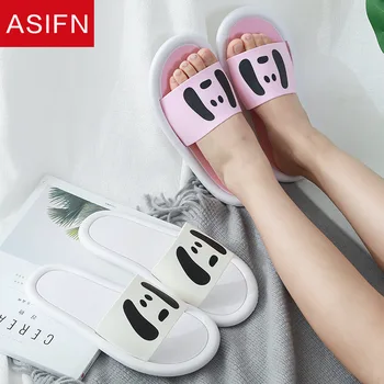 

ASIFN Women's Cute Slippers Little Dog Face Cartoon Slides Fashion Cute Non Slip Summer Flip Flops Zapatos De Mujer Shoes Woman