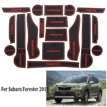 

Customized Logo Car Gate Slot Mats For Subaru Forester 2019 Rubber Door Pad Cup Non-slip Mat Interior Accessories Groove Mats