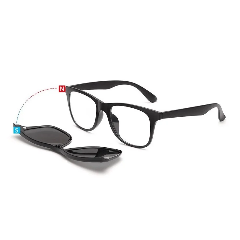 

Набор Магнитных поляризационных очков ширина-146 TR, оправа для очков при близорукости с клипсой, мужские оправы для солнцезащитных очков с большим лицом