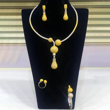 

GODKI Poppy Ball 4Pcs African Jewelry Sets for Women Wedding Luxury Naija Dubai Jewelry Set Cubic Zirconia Bridal Jewelry Sets