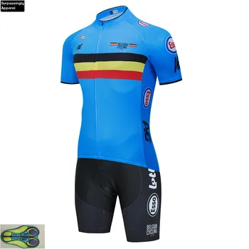 

2020 Blue Belgian National Cycling Team Jersey 20D Gel Pads Bike Shors Set Mens Quick Dry Pro BICYCLING Maillot Culotte Clothing
