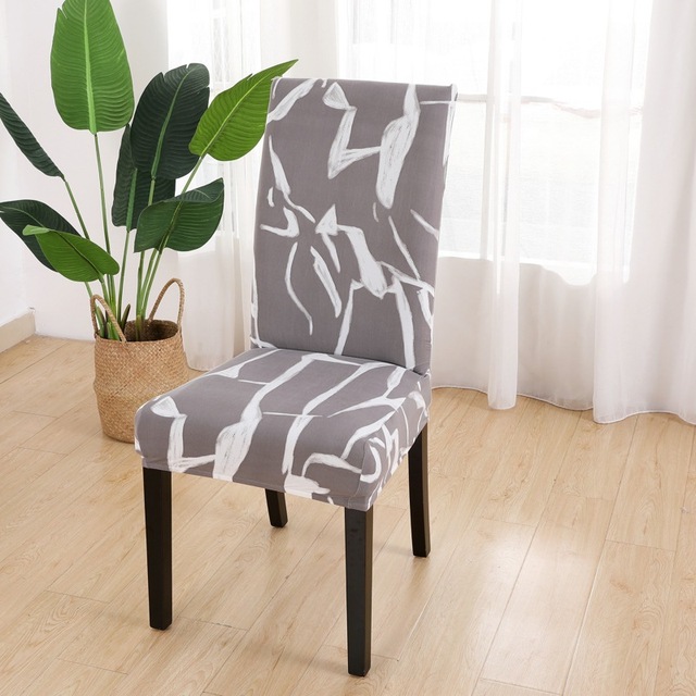 Series Chair Cover for Dining Room Banquet Hotel Kitchen Spandex Stretch Print Chair Covers Removable Washable Seat Decor