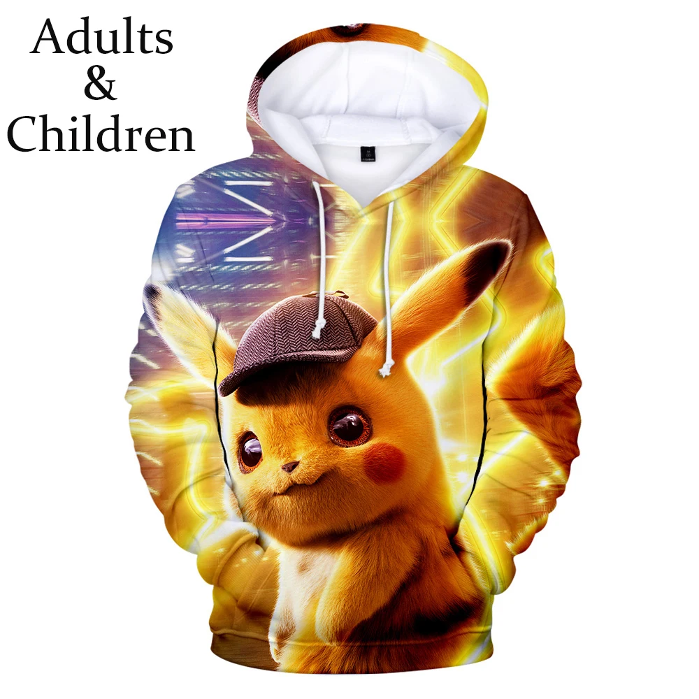 Autumn Pokemon Detective Pikachu 3D Hoodies Men Streetwear children's Sweatshirt 3D Hoodies boy's/girl's Long Sleeve Kids Hoodie
