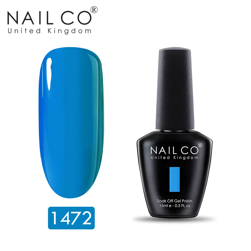 NAILCO, новинка, 15 мл, УФ Гель-лак, лак для ногтей, набор красок, маникюр, геллак, Полупостоянный Гибридный гвоздь, искусство, макияж, Черный Гель-лак для ногтей - Цвет: 1472