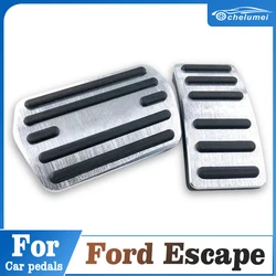 Pédale de frein d'accélérateur de voiture en alliage d'aluminium, pédale de repose pieds, couvercle de plaque de fixation intérieur sans perçage pour accessoires Ford Escape 