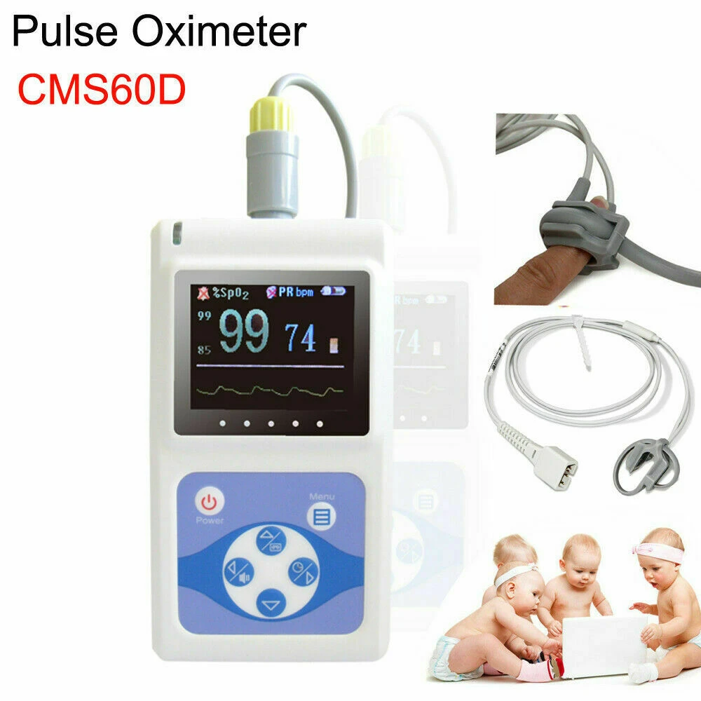 Contec Cms60d Neonatal Infant Child Pulse Oximeter Spo2 Pr Heart Rate Monitor, Usb +pc Software