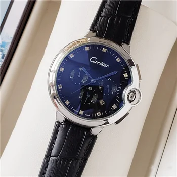 

Cartier- Luxury Brand Business Men's Delicate women Watch Waterproof Chronograph Quartz Stop Watch With Stainless steel 16