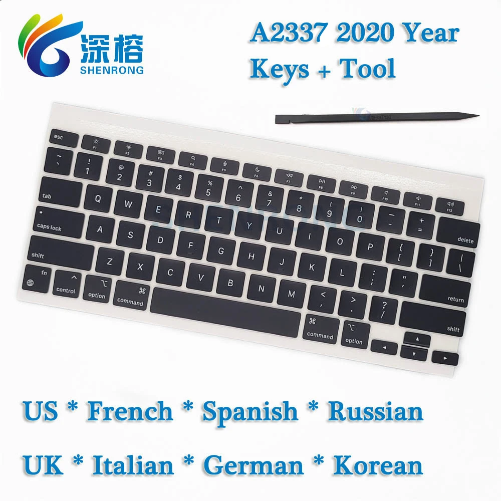 Laptop A2337 AZERTY Keys Keycaps US*French*Russian*Spanish... For Macbook Air Retina 13" M1 A2337 Key Cap Keyboard EMC 3598 keyboard keycap laptop keyboard