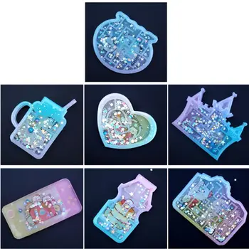

DIY Epoxy Silicone Mold Jewelry Pendant Resin Molds Making Shake the maze Water Injection Hollow quicksand molds