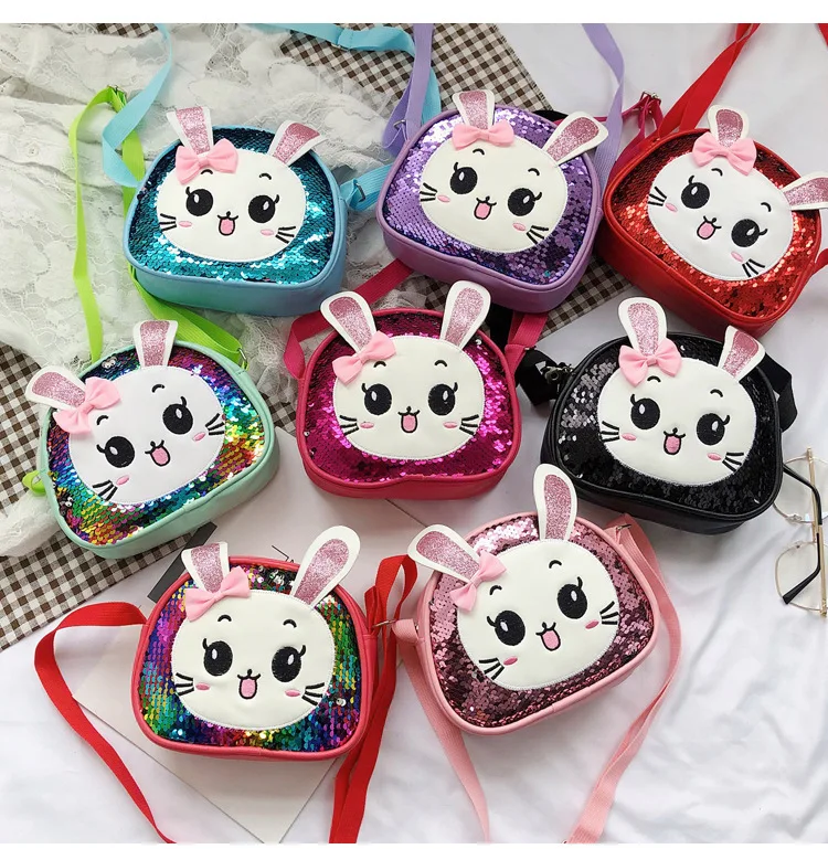 

2020 New Style Autumn & Winter Kitten Sequin Children Cute Korean-style Shoulder Bag Baby Versatile Purse