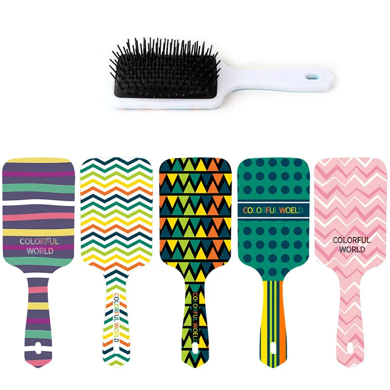 

1 Pcs Color Pattern Comb Professional Healthy Paddle Cushion Hair Loss Massage Brush Hairbrush Comb Scalp Hair Care Healthy Comb