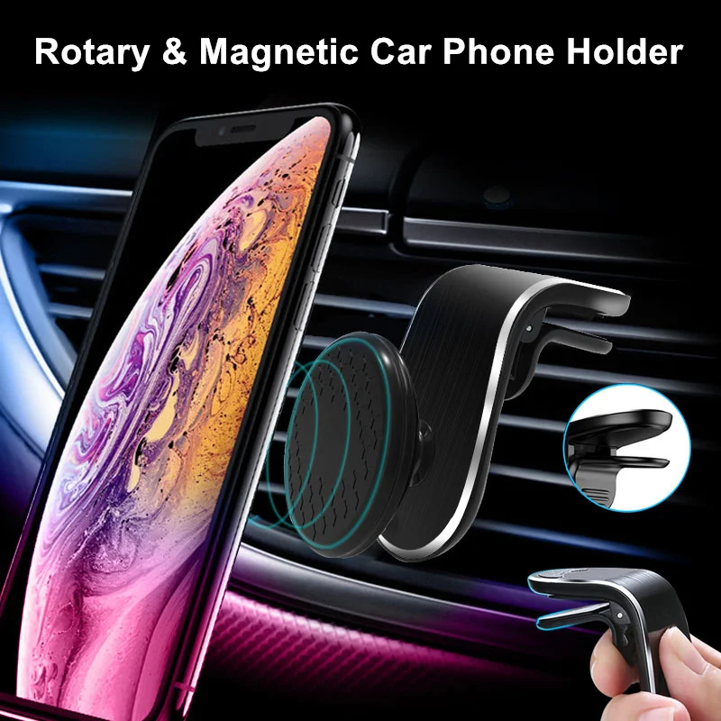 Nohon магнитный автомобильный кронштейн l-образный держатель для телефона зажим для автомобильной вентиляционной решетки обновленная версия Магнитный Кронштейн Автомобильный gps для iPhone 11 Pro Max
