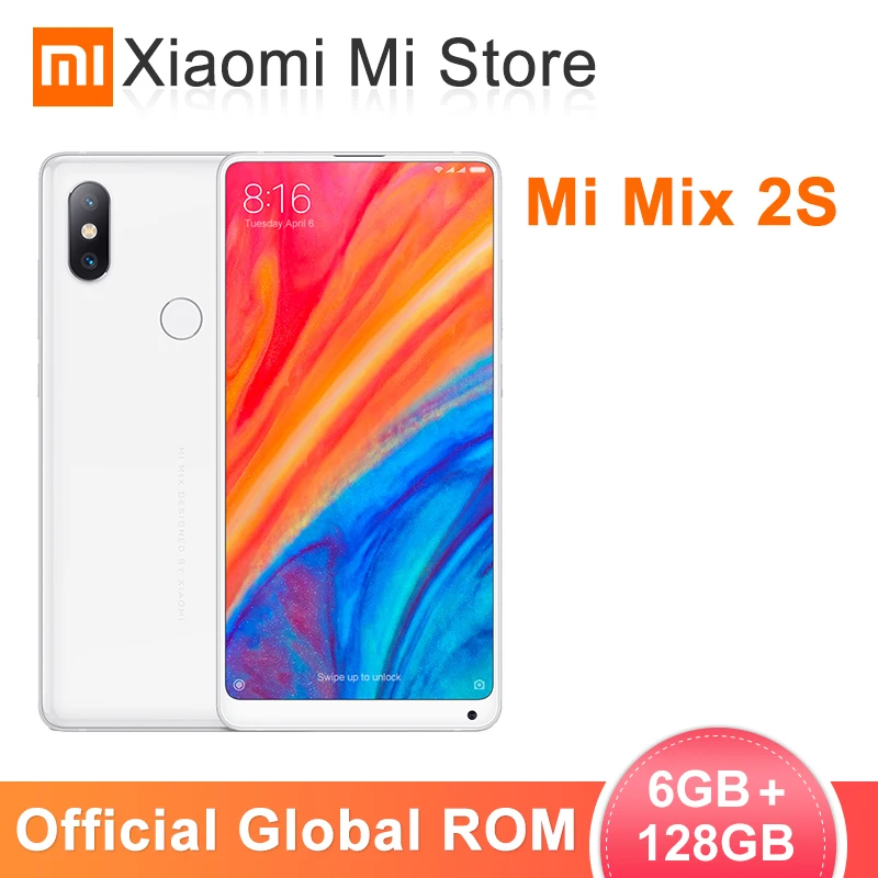 

Global ROM Xiaomi Mi Mix 2S 6GB 128GB Smartphone Snapdragon 845 5.99" Full Screen 12MP Dual Cameras Face ID Wireless charging