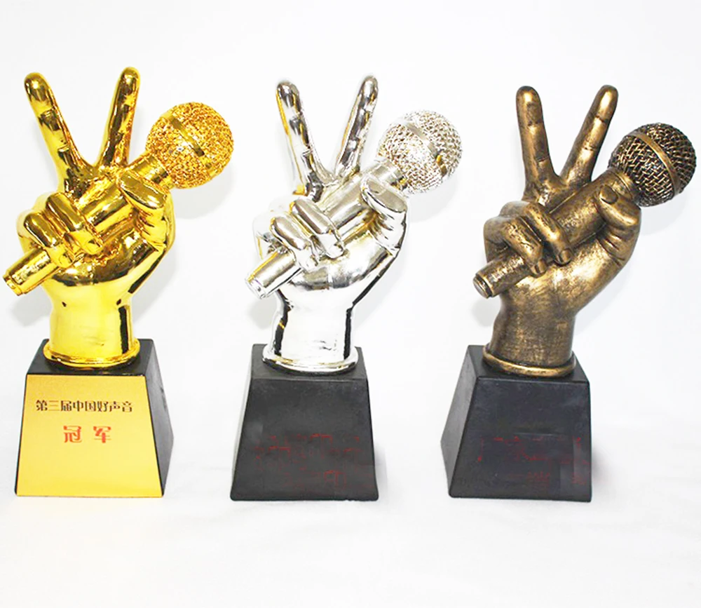 Voice Trophy Cup 28 см разнообразие шоу голос США музыкальные вентиляторы сувенир микрофон трофеи