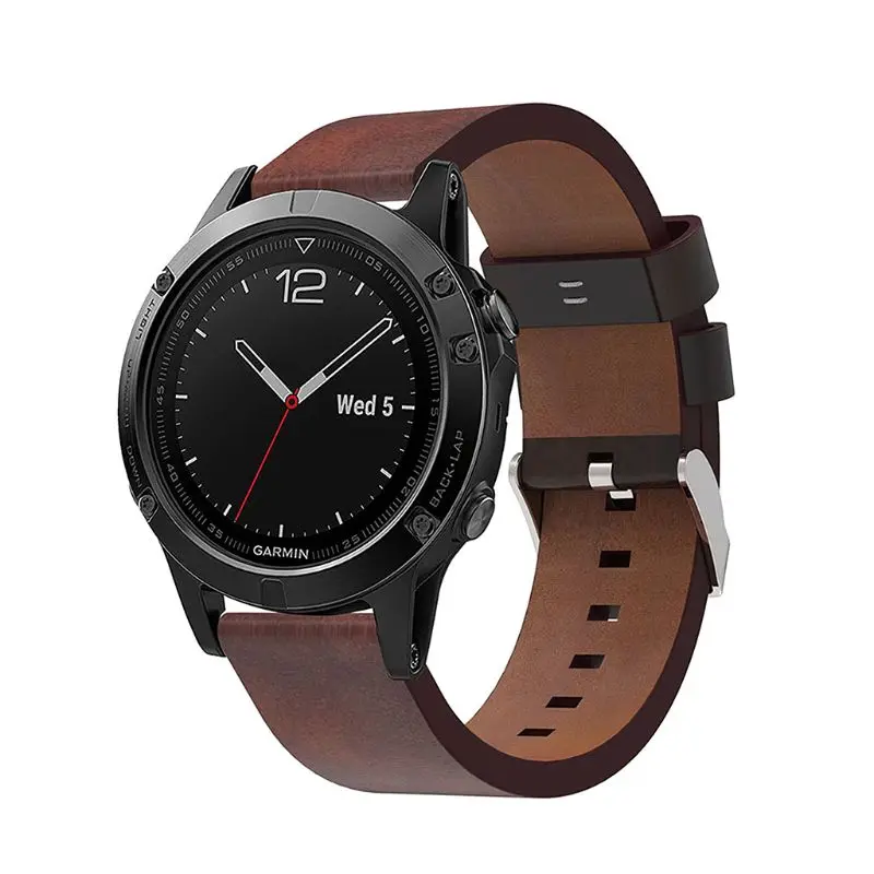 Genuine Leather Watch Band Wrist Strap Replacement for Garmin Fenix 5 Smart Watch Bracelet Accessories