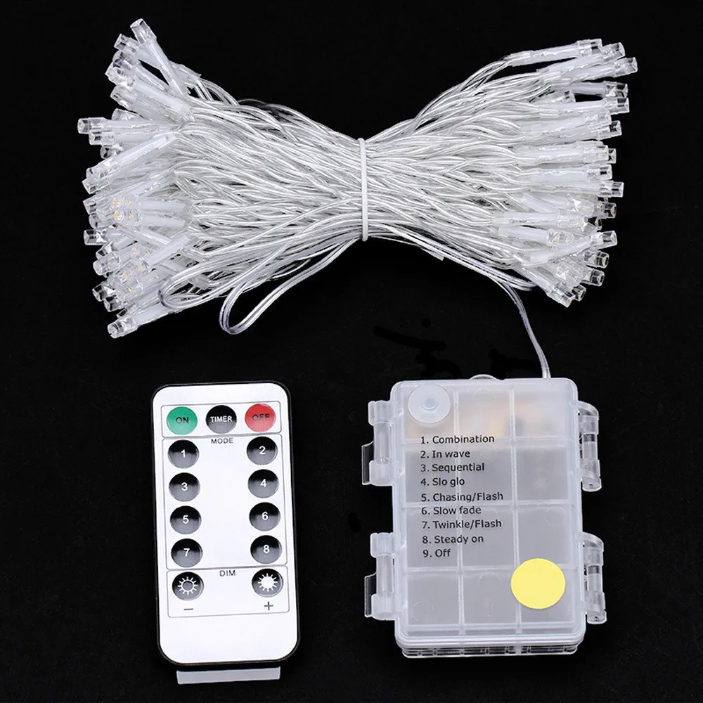 

50/100/160Leds LED Fairy String Lights Battery Operated with 8 Modes Remote Control Christmas Holiday Party Wedding Decoration