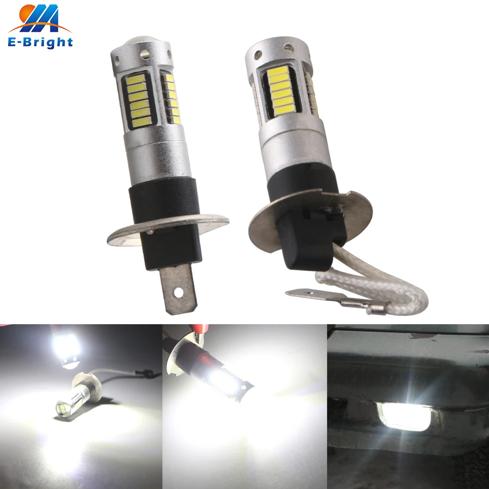 2-Pack DC12V Fog Light H1 H3 4014 30 SMD 600LM Led light Auto Car Styling Signal Day Running Driving 8000K White | Автомобили и