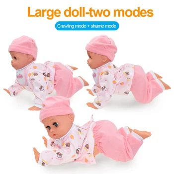 

Newset Reborn Dolls 3D Electric Intelligent Doll Laughing Crying Singing Crawling Baby Doll Toy Girl Toy for Christmas Gift