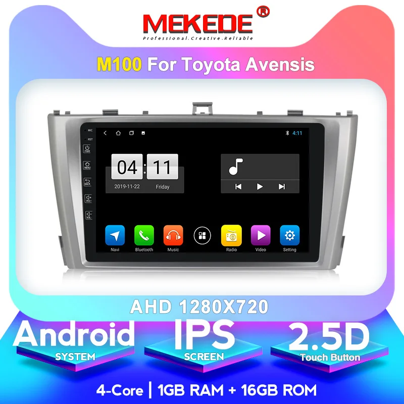 MEKEDE Android10.0 DSP ips 2din Восьмиядерный автомобильный Радио мультимедийный плеер для Avensis 2009- Автомобильный gps навигатор wifi 64G rom - Цвет: 16G