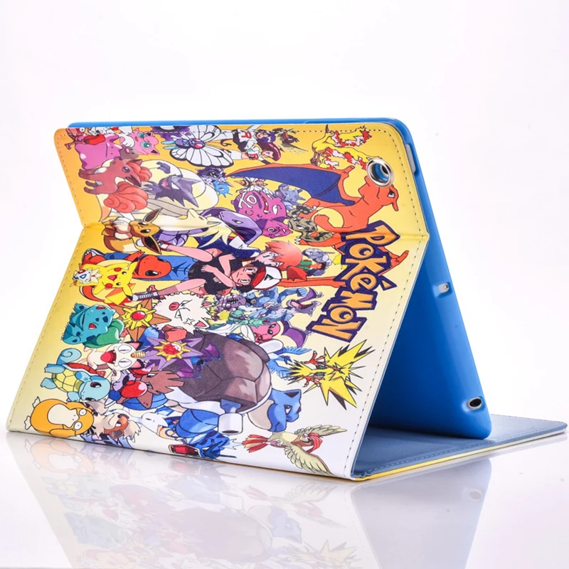 Чехол для Apple ipad 5 6 air 2 ipad 9,7 чехол Pokemon Go Милый Пикачу планшет pu кожаный чехол откидная подставка coque para