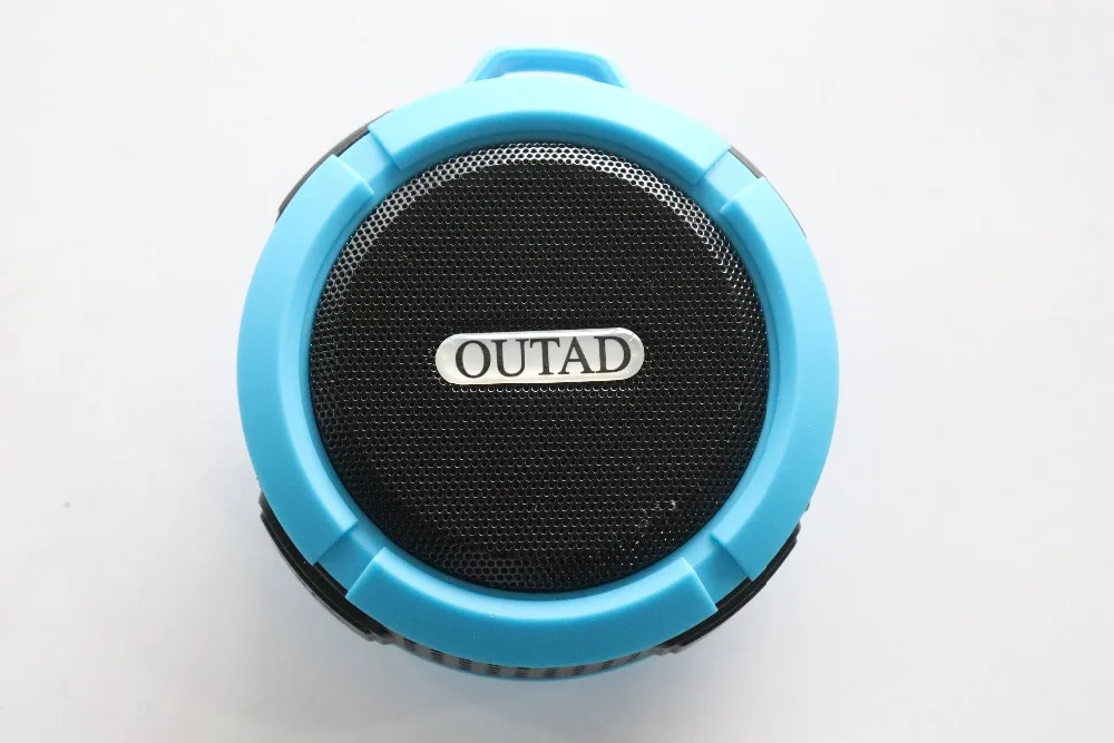 OUTAD C6 пластиковый портативный беспроводной динамик с вызовами Handsfree и присоской водонепроницаемый душевой динамик-синий