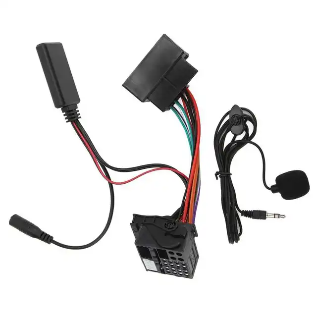 Adaptateur de Câble Audio de Voiture, Remplacement de L'adaptateur de Câble  de Musique Audio Stéréo RD4 AUX Stéréo 12 Broches Bluetooth pour Citroen C2  C3 C4 C5 C6(Sans micro) Terminaux et faisceaux 