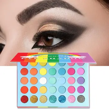 

35 Colors Rainbow Neon Eyeshadow Pallete Colorful Eye High Pallete Long Pigment Waterproof Shadow Lasting Makeup Eyeshadow E6Y3