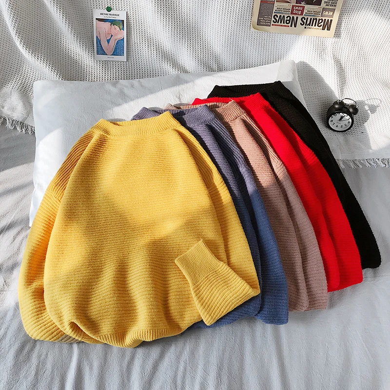 

Winter Sweater Men's Warm Fashion Solid Color Casual O-Neck Knit Pullover Men Wild Long Sleeve Sweater Male Sweter Clothes